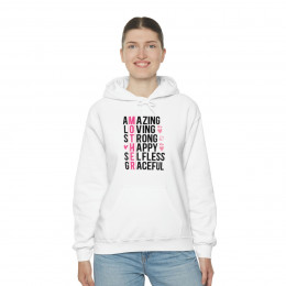 Mother - Amazing, Loving, Strong, Happy, Selfless, Graceful - Unisex Heavy Blend™ Hooded Sweatshirt