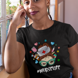 Nurse Life Messy Bun - Unisex T-Shirt